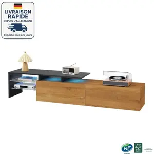 BEAOK Lit superposé 140x200cm, structure en fer, tiroirs, grille, bure... pas cher