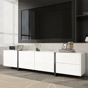 MODFU Buffet de salon en forme de goutte avec 4 portes profilées et ch... pas cher