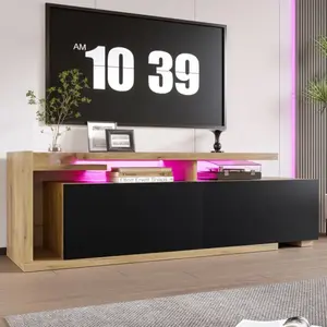 STILVORA Meuble TV LED pliable - extensible jusqu'à 2 mètres, avec ran... pas cher