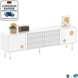 STILVORA MODFU - Meuble TV 4 portes avec rangement, meuble bas, adapté... pas cher