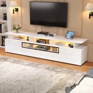 BEAOK Buffet de salon, buffet couleur bois avec 3 portes aspect bois, ... pas cher