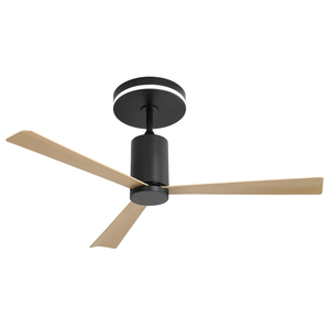 OKWISH Ventilateur de plafond 52 pouces avec lumière led et télécommande, 3 pales en abs sans bruit, moteur dc reversible pour patio et salon