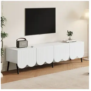 REDOM Meuble tv 180 cm avec 2 portes et gestion des câbles, meuble tv ... pas cher