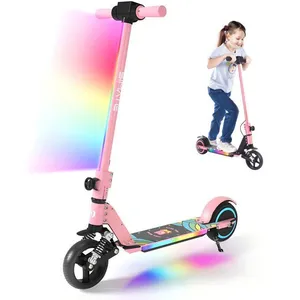 EROLLERRUN Trottinette électrique S5 Rose Enfants Et Adolescents Avec Absorption Des Chocs,130W,14Km/h,LCD, Pliable Trottinette ElectriqueVendu parcdiscount