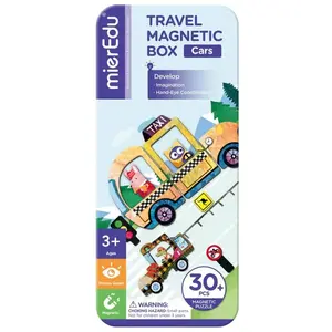 MierEdu BOÎTE DE PUZZLE MAGNÉTIQUE voyage: VÉHICULES 9x3,3x20,3cm, contient 2 scènes et plus de 30 pièces de puzzle magnétiques,  - Puzzle  - 5100116 