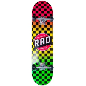 Comparateur de prix : RAD Unisexe - Adulte Checkers Progressive Skateboard Rasta 8"