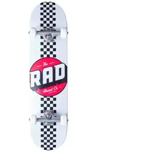 Comparateur de prix : RAD Checker Stripe Skateboard Adulte Unisexe, Blanc, 7.75"