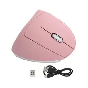Souris verticale USB sans fil de bureau H1 2.4G rose pas cher