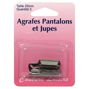 Non communiqué Agrafes pour Pantalons et jupes - 25 mm- Distrifil(...) - N Gris