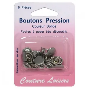 Non communiqué Boutons pression 11 mm couleur argent - Distrifil(...) - Sr Gris