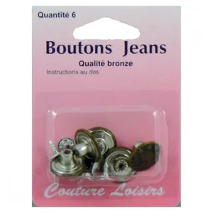 Non communiqué Boutons jeans couleur bronze X 6 - Distrifil(...) - Bz Marron