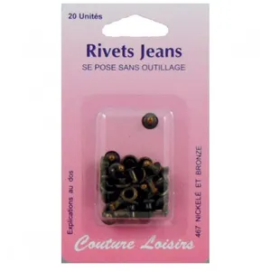 Non communiqué Rivets jeans couleur bronze X 20 - Distrifil(...) - Bz Marron