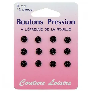 Non communiqué Boutons pression n°6 noirs X12 - Distrifil(...) -