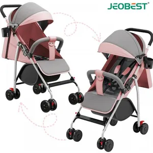 JEOBEST Poussette Compacte 2 Modes Réglables Poussette Canne Jusqu'à 50 kg Poussette Bébé 0-4 ans Rose