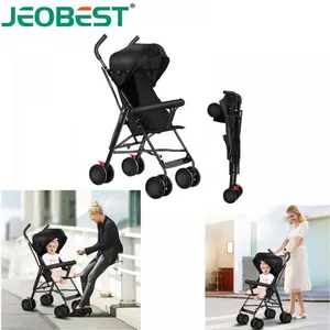 JEOBEST Poussette Canne Compacte Châssis Acier Fixe Capacité de Charge 30kg Voiturette pour Bébé Convient de 6 Mois à 6 Ans