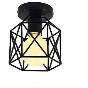 AXHUP Plafonnier Industrielle Retro en Métal Cube Carré Fer Suspension luminaire pour Salon Chambre Bar Salle à Manger Noir 1PCS pas cher