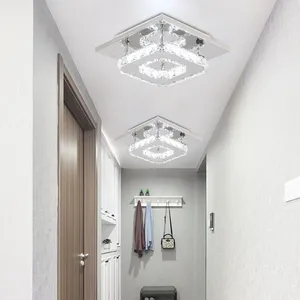 Axhup - Lot de 2 Plafonnier en Cristal, Lampe de Plafond en Acier Inox... pas cher