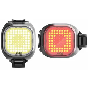 Comparateur de prix : Pack d'éclairage vélo mini Knog blinder Square - Noir - COB - 50 et 25 lumens