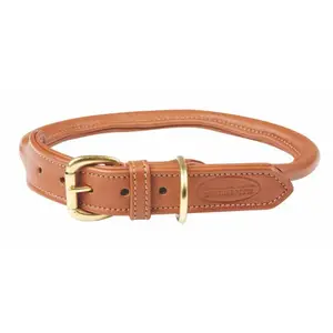 Collier pour chien en cuir roulé Weatherbeeta Marron M 1001694014 pas cher