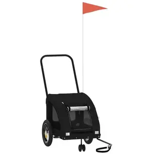 vidaXL Remorque de vélo pour animaux de compagnie noir 93975 pas cher