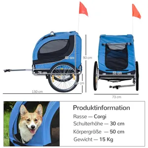 REJIMENEZ2025 remorque pour chiens remorque à vélo transporteur de chi...Vendu parcdiscount