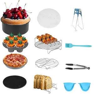 TolleTour 12pcs Accessoires friteuse à air chaud Grille four à air cha... pas cher