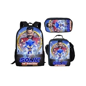 Lot de 3 pièces Sac à Dos, Trousse à crayons, Sac à Bandoulière Sonic ...
