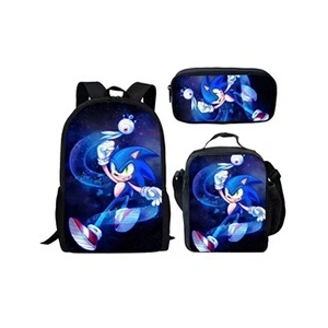 Lot de 3 pièces Sac à Dos, Trousse à crayons, Sac à Bandoulière Sonic ...