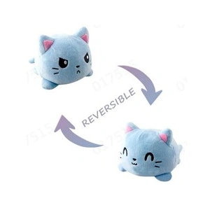 Peluche de Chat Réversible Doux-Bleu clair pas cher