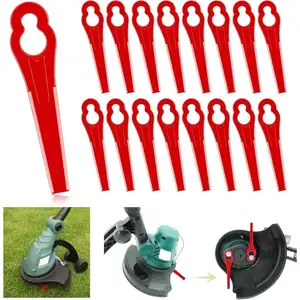 100 Pcs Lames en Plastique de Rechange, Lame Coupe Bordure Tondeuse à Gazon en Plastique Lames pour Jardin et Pelouse Coupe Bordures