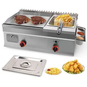 UXFVLZA 2-en-1 Plancha Gaz 35x40cm & Friteuse À Gaz 11L, Contrôle De T...Vendu parcdiscount