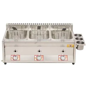 UXFVLZA 33L Friteuse À Gaz De Grande Capacité avec Paniers Et Couvercl... pas cher