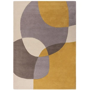 Novatrend Tapis de salon en laine jaune 120x170 cm pas cher