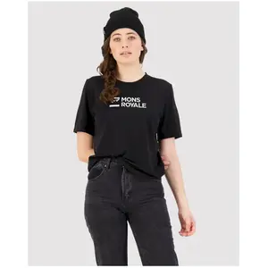 Mons Royale - Women's Icon Relaxed Tee - Haut en mérinos taille S, noir pas cher