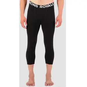 Mons Royale Cascade Merino Flex 3/4 Legging - Collant thermique laine mérinos homme Black 3XL pas cher