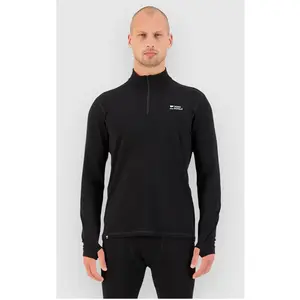 Mons Royale - Cascade Merino Flex 1/4 Zip - Maillot thermique laine mérinos homme Black - XL pas cher