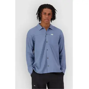 Mons Royale - AT Merino Long Sleeve Shirt - Chemise en laine mérinos homme Horizon Blue - M pas cher