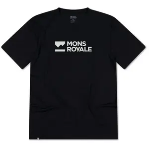 Mons Royale - T-shirt en laine de mérinos - Icon Merino T-Shirt Black pour Homme en Nylon - Taille XL - Noir pas cher