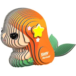 Puzzle 3D Eugy « Sirène » - jouet en carton écologique