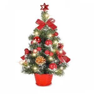 ZEMINPEOEL Mini sapin de Noël artificiel petit sapin de Noël avec lumi... pas cher