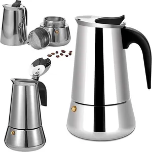 ZEMINPEOEL Cafetière italienne Moka Pot 9 tasses en acier inoxydable, ...Vendu parcdiscount