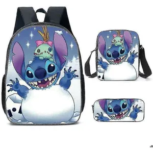 ZULBCEO Sac à dos et cartable Lilo Stitch Stitch Ensemble de trois piè... pas cher