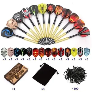 Ensemble de fléchettes FOOTIER - 12 fléchettes avec 42 ailettes et 100... pas cher