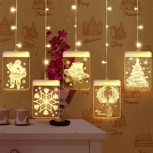 Docooler Guirlande Lumineuse LED de Noël Lampe Chaîne Décoration effet visuel 3D USB alimenté pour la maison chambre intérieure Décor pas cher