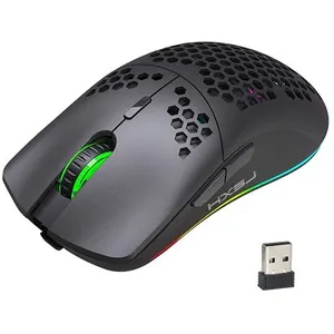 Comparateur de prix : HXSJ T66 RGB 2.4G souris de jeu sans fil RGB éclairage de charge souri...
