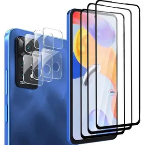RASENA 3 Pièces Verre Trempé pour Xiaomi Redmi Note 11 Pro / Note 11 Pro 5G avec 3 Pièces Caméra Arrière Protecteur ,9H Dureté, Sans BulleVendu parcdiscount
