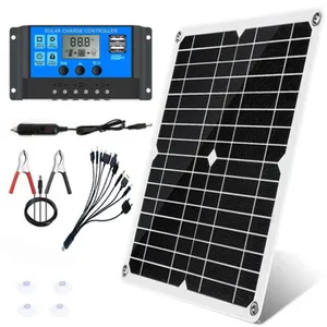 NOBRAND Kit de panneaux solaires 300 W 12 V/24 V, chargeur de batterie et contrôleur 40 A pour voiture, camping-car, caravane_FC10Vendu parcdiscount
