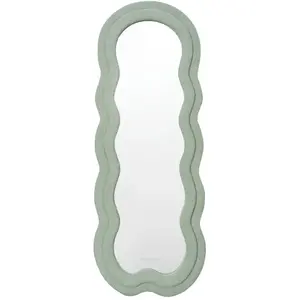 Flamingueo Grand Miroir Mural Asymétrique Teddy 160x60x4 cm Vert pas cher