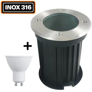 EUROPALAMP Spot Encastrable de Sol Rond Inox 316 Exterieur IP65 + Ampo...Vendu parcdiscount