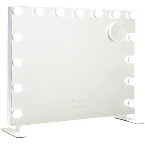 Flamingueo Miroir Maquillage Lumineux 14 LED Métal 58x51x15cm Blanc pas cher